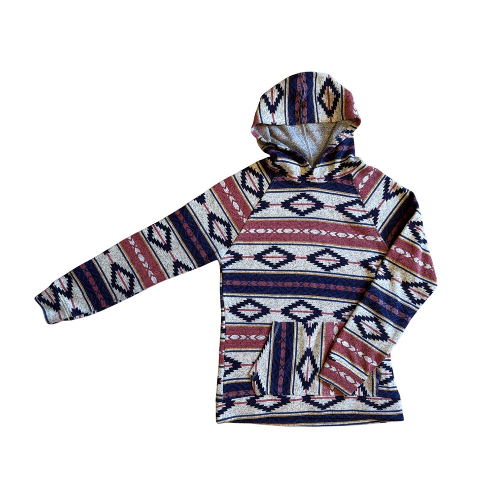Brooklyn Cloth Mens Aztec Geometric Hoodie Southwestern Knit Pullover FLAW